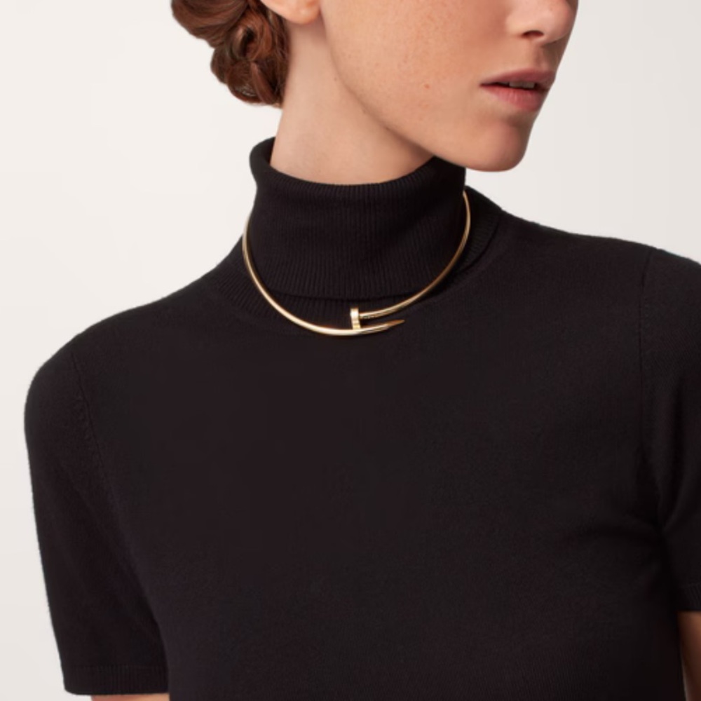 Gold Plated Contemporary Nail Necklace- New - Picture 2 of 12